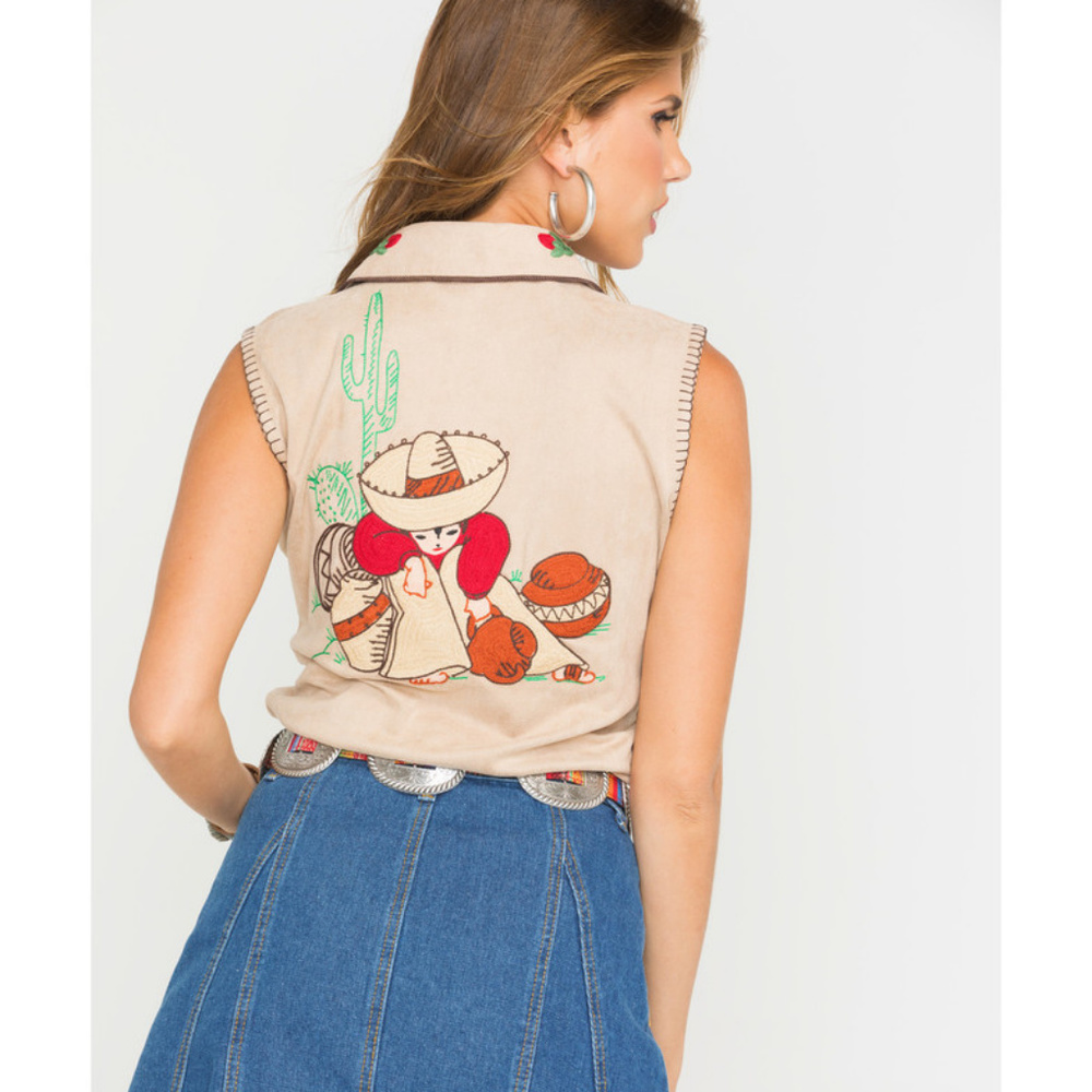 Tasha Polizzi Fuax Suede Siesta Shirt